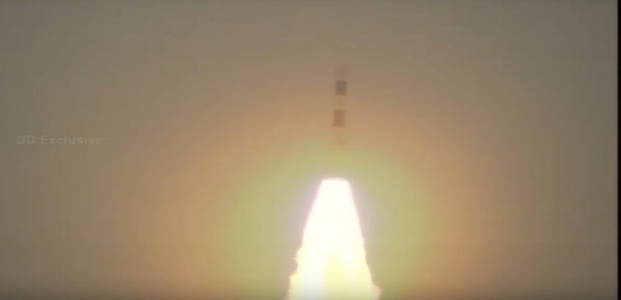 The satellite will be launched aboard the Polar Satellite Launch Vehicle (PSLV-C47) along with 13 other nano-satellites from the United States.  (ANI Twitter photo)