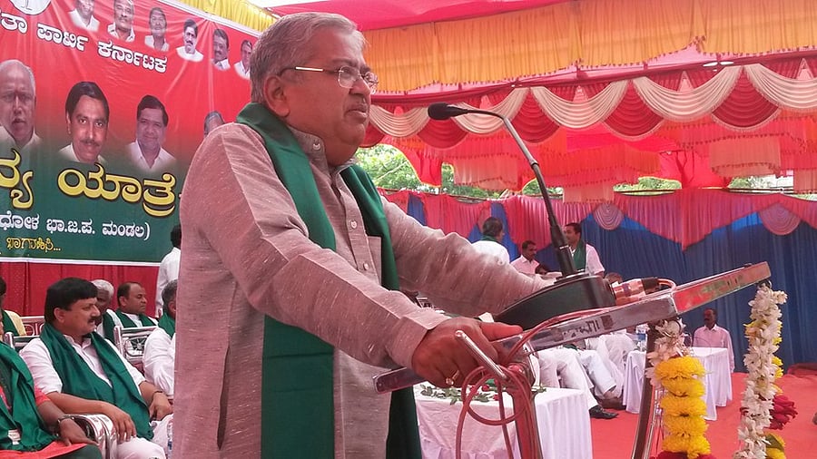  The incident, the Congress said, took place at the house of the disqualified legislator and BJP nominee Mahesh Kumathalli, where Karjol ‘has been videographed distributing money to workers. Photo/Facebook (govind.karjol.5)