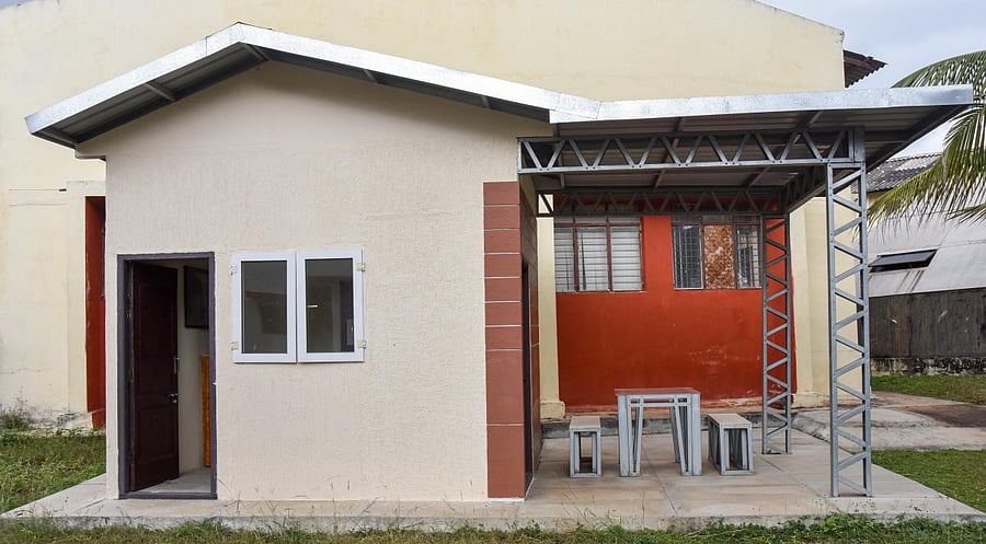 A house built in 72 hours with the light steel technology. DH PHOTO/M S MANJUNATH