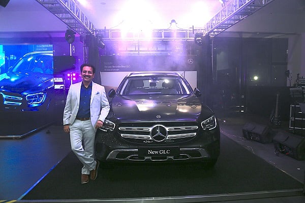 SS Ramasubramaniam, Brand CEO, Sundaram Motors, with the new GLC SUV in Bengaluru on Friday.
