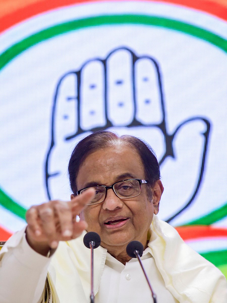 Senior Congress leader and former finance minister P Chidambaram. (PTI Photo)