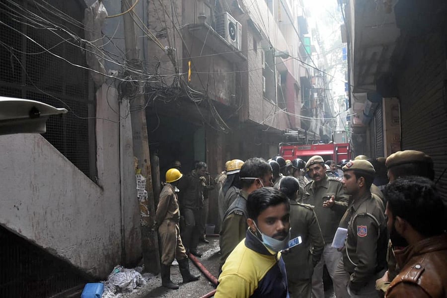 The fire broke out in a 600 square feet plot when the labourers were sleeping. (PTI Photo)