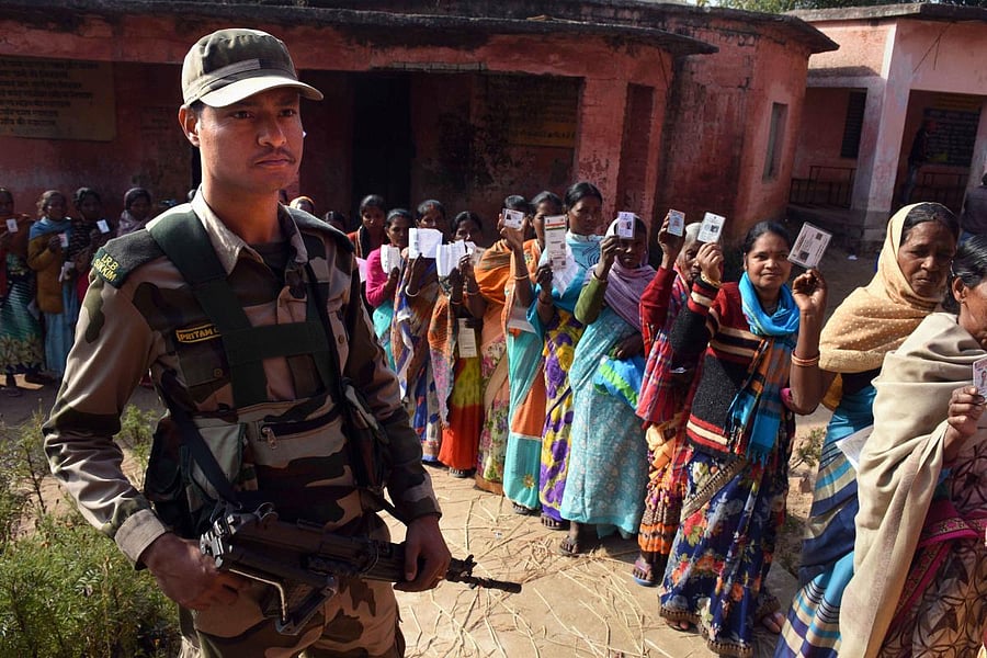 Elsewhere in Jharkhand, the polling in 20 Assembly constituencies was peaceful with 63 per cent turnout of voters. Photo/PTI