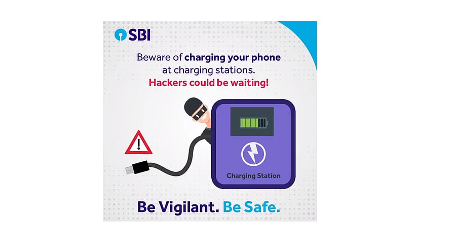 State Bank of India (SBI) warns of Juice Jacking (Picture Credit: SBI/Twitter)