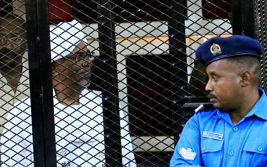 Bashir, 75, will serve his sentence after the verdict has been reached in another case in which he is accused of ordering the killing of demonstrators during the protests that led to his ouster, the judge said. Photo/Reuters