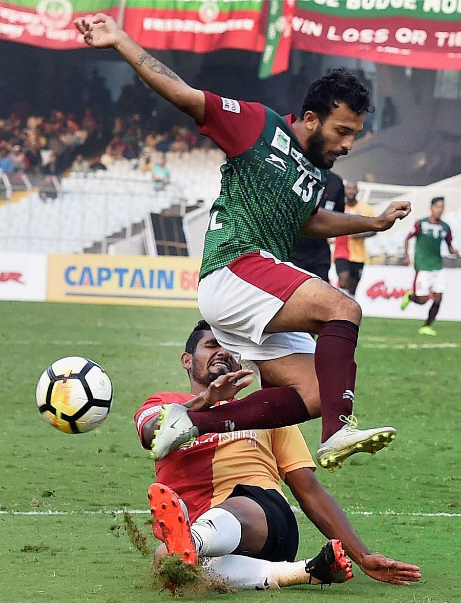 File PTI photo of a Derby match