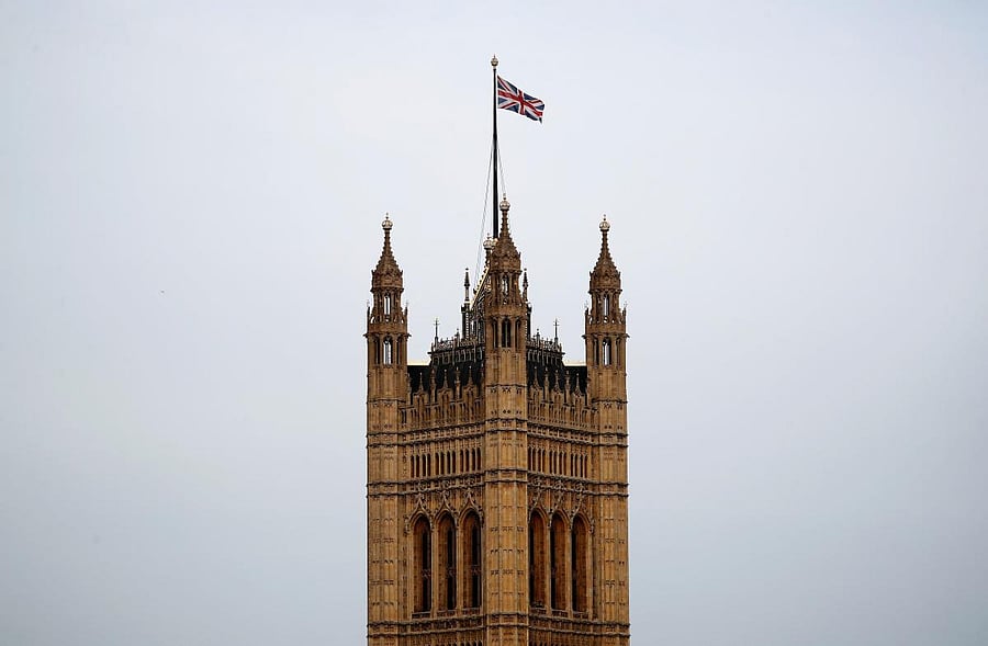 A Union flag flies atop the the Victoria Tower at Britain's Houses of Parliament, incorporating the House of Lords and the House of Commons, in central London (Photo by Reuters)