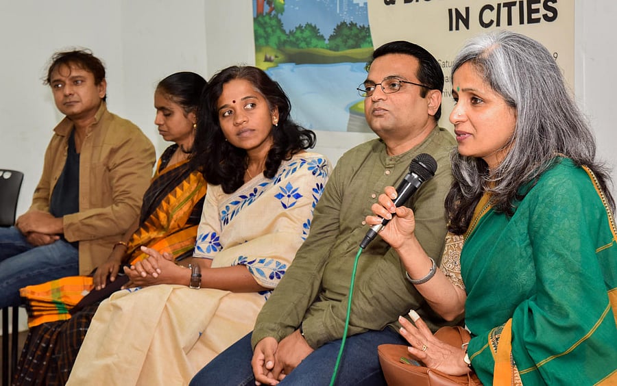 Environmentalists at an event to release a report on lake biodiversity on Saturday. DH PHOTO/M S MANJUNATH