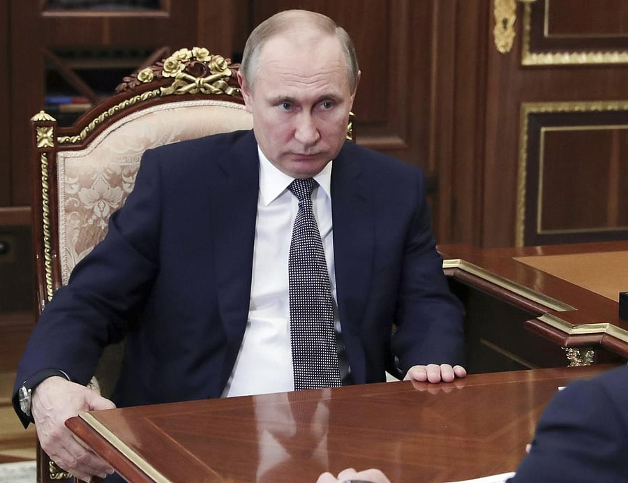 Speaking to military top brass and using bad language at one point, Putin said that Poland was in cahoots with Hitler during World War II. AP/PTI file photo