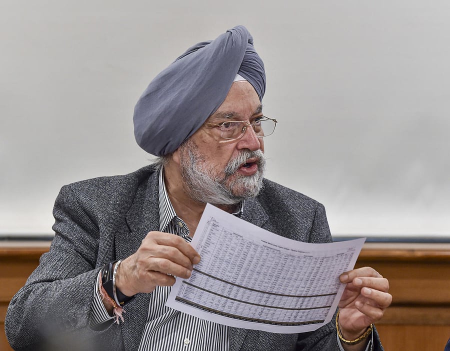 Housing and Urban Affairs Minister Hardeep Singh Puri. (PTI Photo)