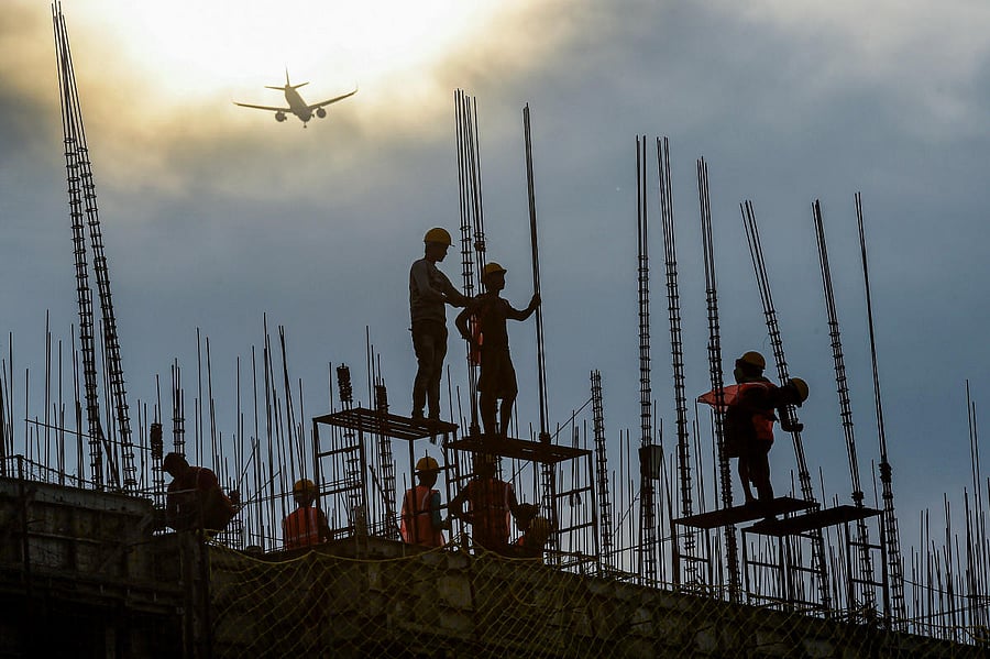 Long-term growth, on the other hand, will mainly be driven by the country's massive population, which requires continued investments into the residential building construction sector, the statement said. Photo/PTI