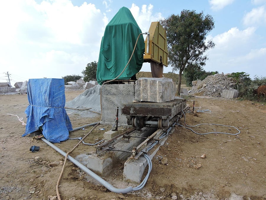 The work on Jesus statue atop Kapala Betta near Kanakapura has come to a halt. dh photo