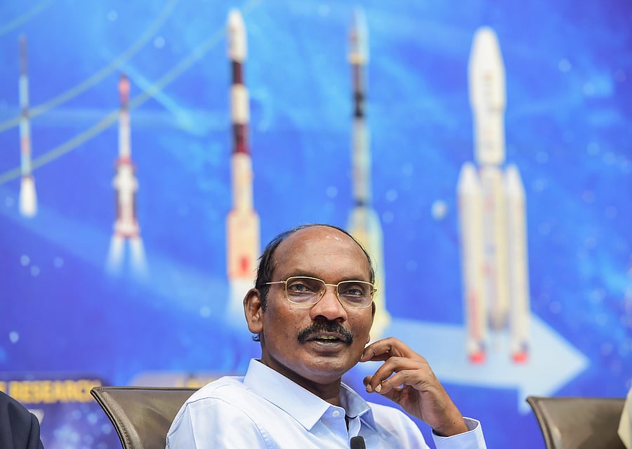 ISRO Chairman K Sivan during a press conference at ISRO headquarters in Bengaluru. (PTI Photo)