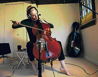 Zoe Keating, who says she is paid a pittance by the online music services, at her home in Camp Meeker, California.  NYT
