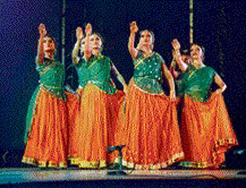 Chethana Hari performs with her troupe.