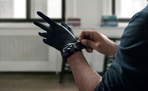 The glove, called the Remidi T8 wearable instrument, is equipped with pressure-sensitive sensors along its fingertips and palm. Photo courtesy: Twitter