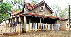 The building of Nandi railway station in Chikkaballapur taluk. (inset) A banyan tree on the premises. DH Photos