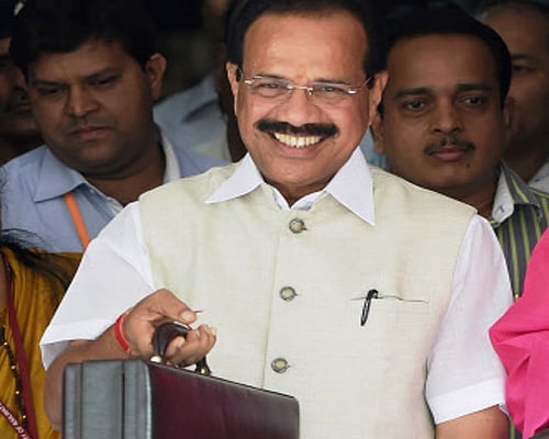 Railway Minister D.V. Sadananda Gowda  presented railway budget in the Lok Sabha. PTI photo
