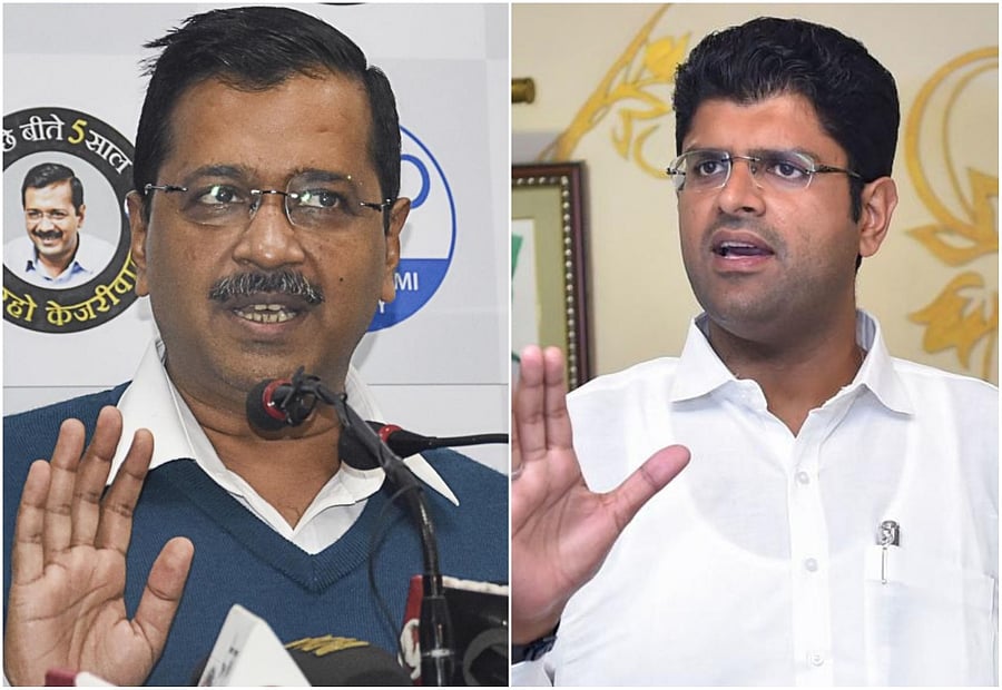 The rebel Chautala-led JJP, which is predominantly a Jat party, will be BJP’s whip hand to slowdown the ascendance of AAP’s juggernaut in the national capital. (Credit: PTI)