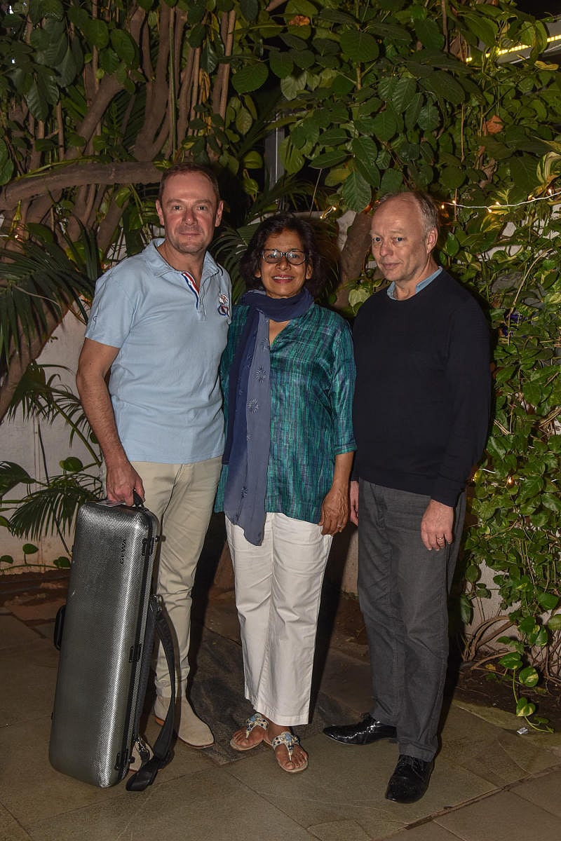 Philppe Honore, violinist, Patricia Rozario, soprano and Mark Troop, pianist.