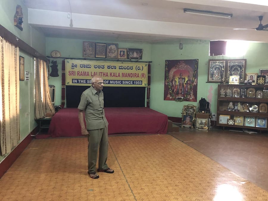 G V Krishna Prasad at the upstairs hall. It has seen over 2,000 shows.