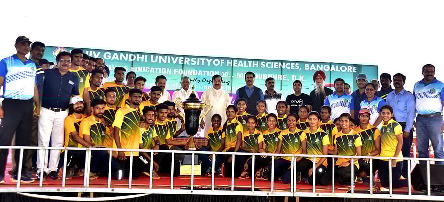 Mangalore University won the the 80th five-day All India Inter-University Athletics Championship, held at Moodbidri on Monday. DH PHOTO