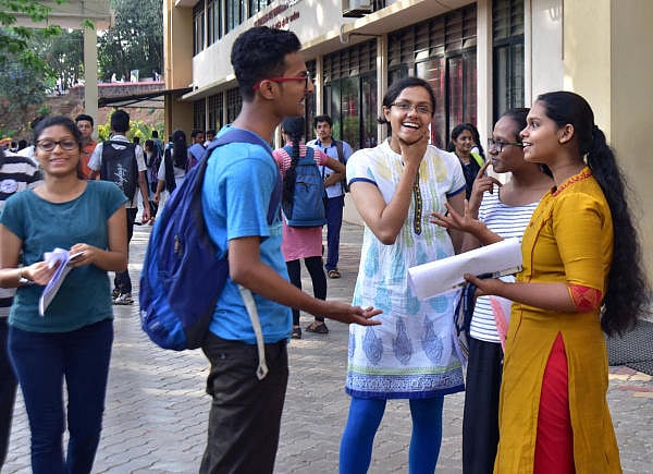 A file picture of students in a discussion after an examination. (DHNS File Photo)