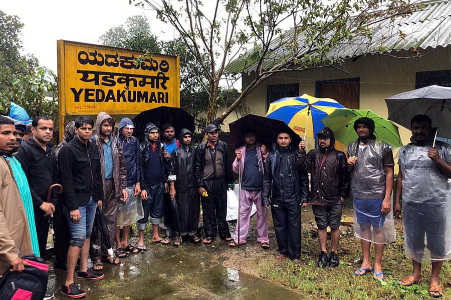 The rescued railway staff.