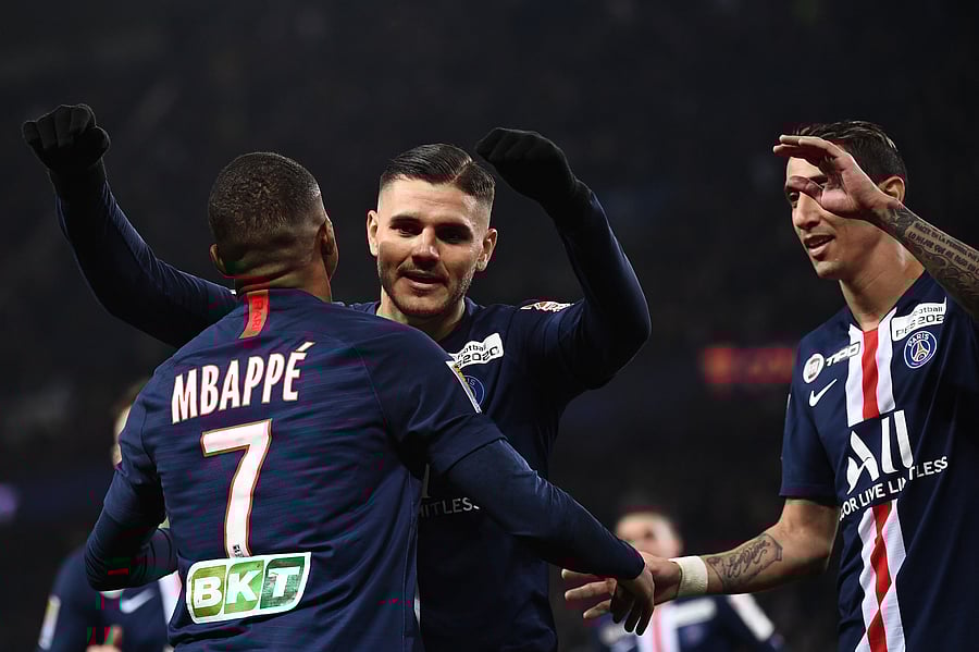 Paris Saint-Germain's Argentinian forward Mauro Icardi. (AFP Photo)