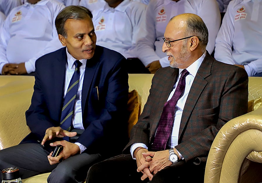 Delhi Lieutenant Governor Anil Baijal and Police Commissioner Amulya Patnaik. (PTI Photo)