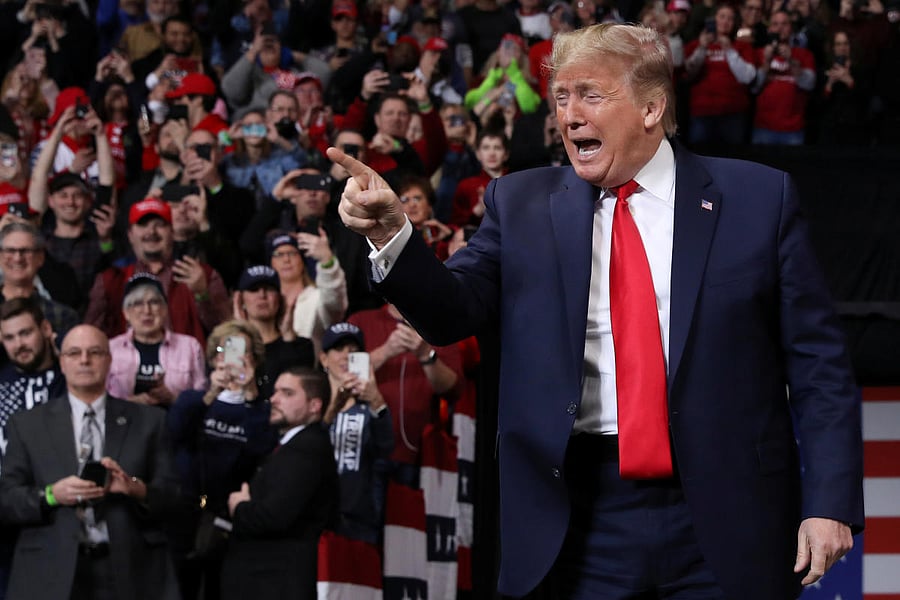U.S. President Donald Trump rallies with supporters in Toledo, Ohio, U.S. January 9, 2020. (Reuters Photo)