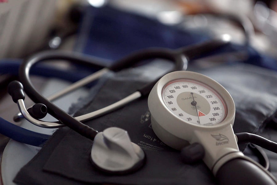 A photo illustration shows a stethoscope and blood-pressure machine. (REUTERS photo)