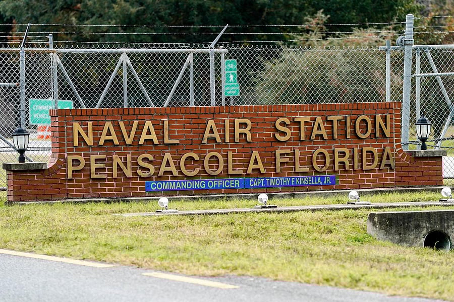 A general view of the atmosphere at the Pensacola Naval Air Station following a shooting on December 06, 2019 in Pensacola, Florida. (AFP Photo)