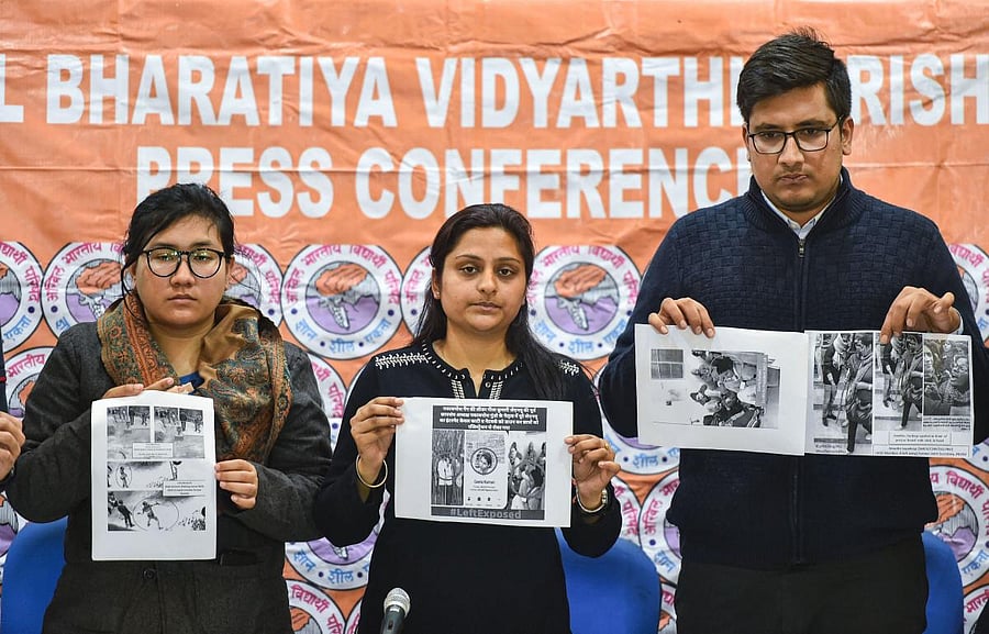 Akhil Bharatiya Vidyarthi Parishad (ABVP) members (PTI Photo)