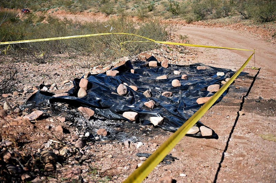 View on January 11, 2020, of the site where nine Mormon women and children were killed on November 4 in Galeana, Chihuahua state, Mexico. (AFP Photo)
