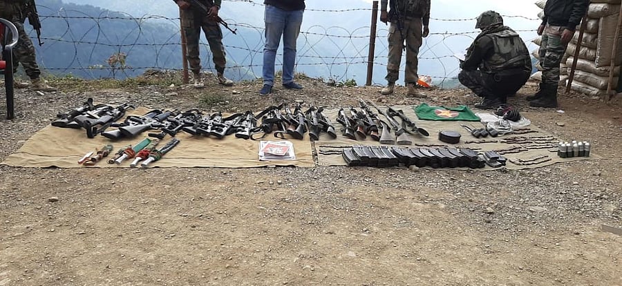 Weapons deposited by NDFB (S) on Sunday. DH photo