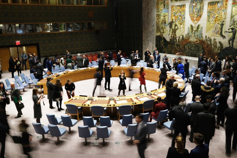 Members of the United Nations (UN) Security Council participate in a meeting titled "Maintenance of International Peace and Security" on January 09, 2020 in New York City. (AFP Photo)