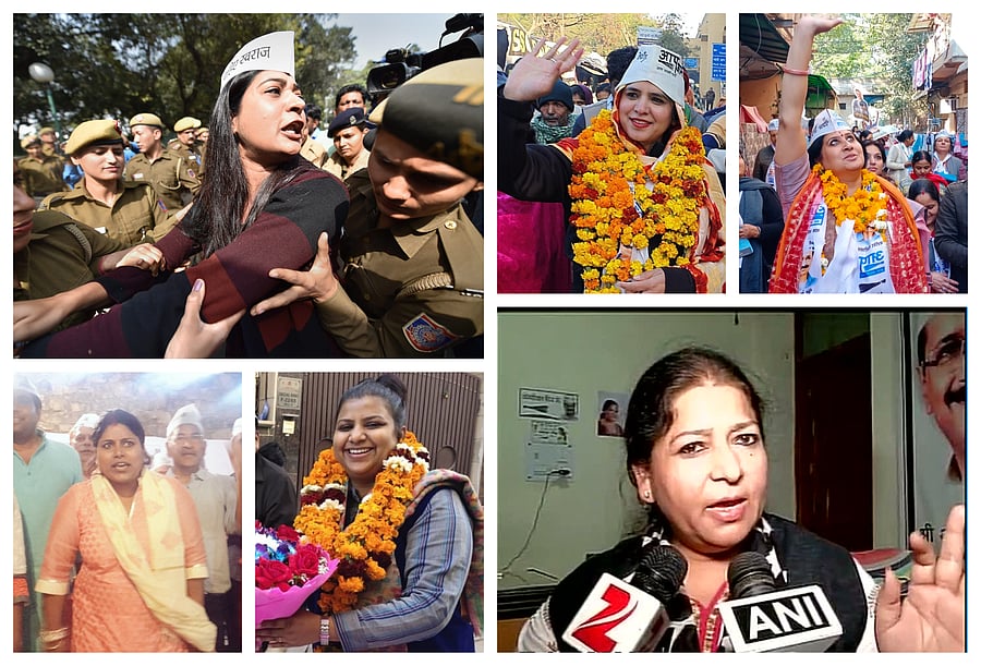 Clockwise: Alka Lamba, Parmila Tokas, Bandana Kumari, Bhavna Gaur, Rakhi Birla, Sarita Singh