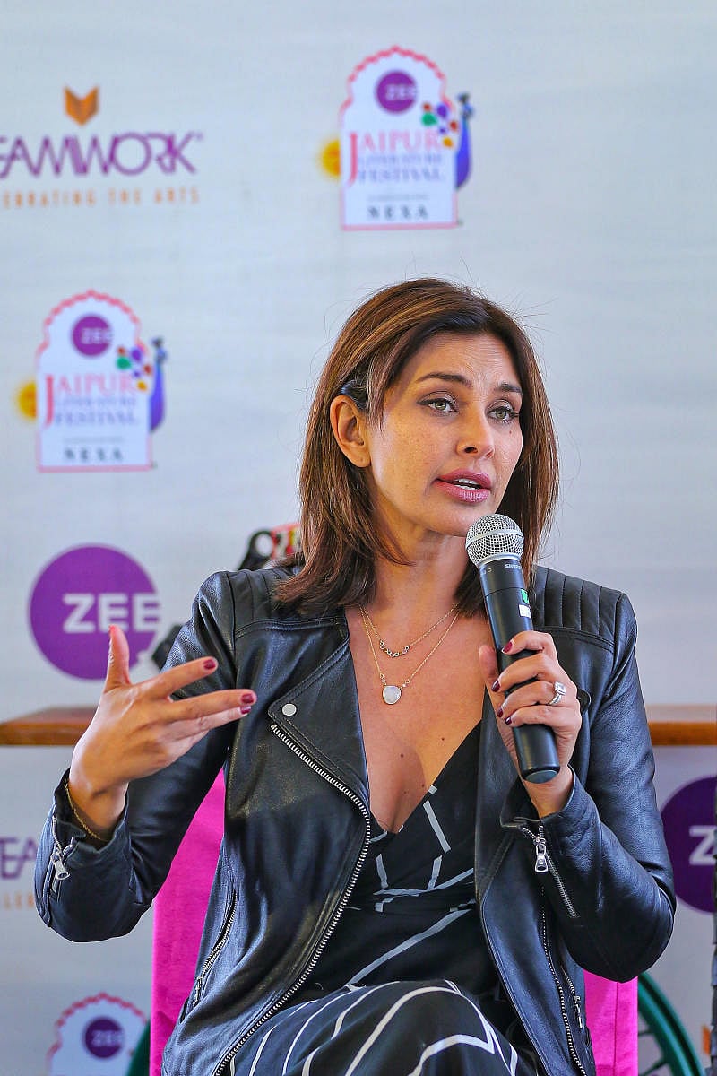 Lisa Ray at the Jaipur Literature Festival. (Credit: PTI photo)