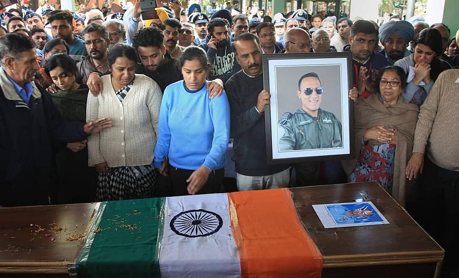Squadron Leader Siddharth Vashisht's funeral in Chandigarh.
