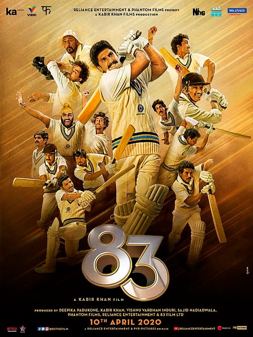 83 stars Ranveer Singh as Kapil Dev. (Credit: Twitter/@RanveerOfficial)