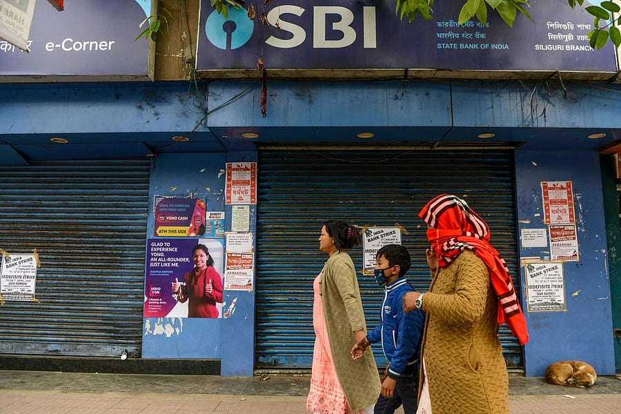Many banks, including State Bank of India (SBI), had informed customers in advance that operations may be impacted to some extent due to the strike. Credit: AFP Photo
