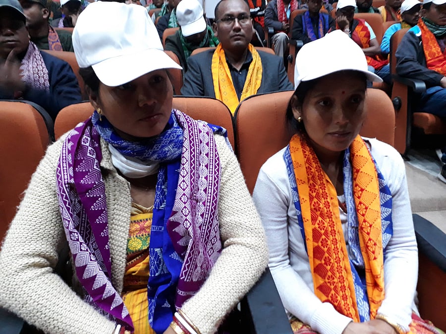 B. Binai and B. Ansuli, two women cadres of NDFB, an insurgent group in Assam, in Guwahati on January 30. (Credit: DH Photo)