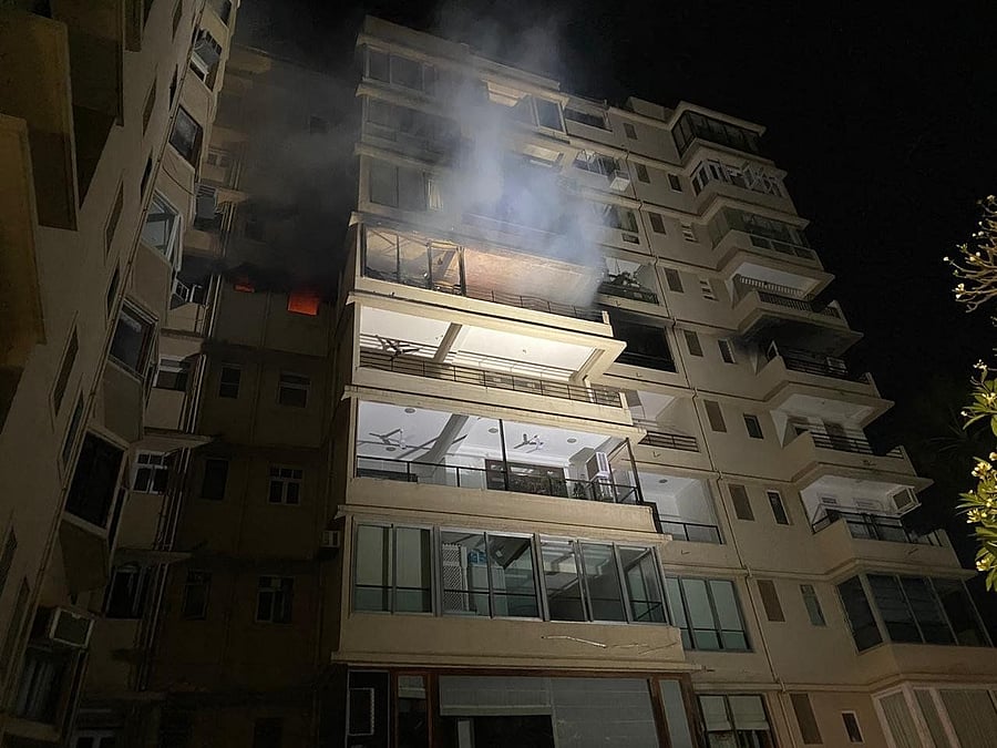 A Fire brigade official said the search and rescue operation is going on at the building, a ground plus 15-storey structure. (Credit: ANI Photo)