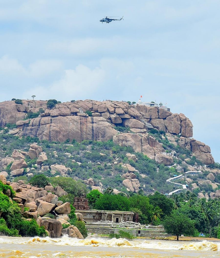 A view of Virupapura Gaddi in Hampi, Ballari district.