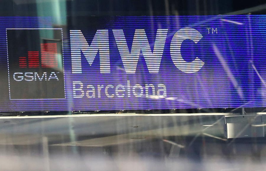 The Logo of MWC20 (Mobile World Congress) is pictured in Barcelona, Spain February 10, 2020. (Reuters photo)