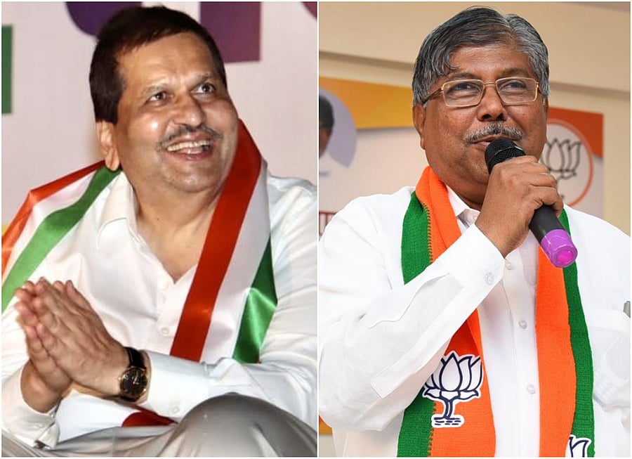 Mumbai BJP President Mangal Prabhat Lodha and Maharashtra BJP President Chandrakant Patil. 