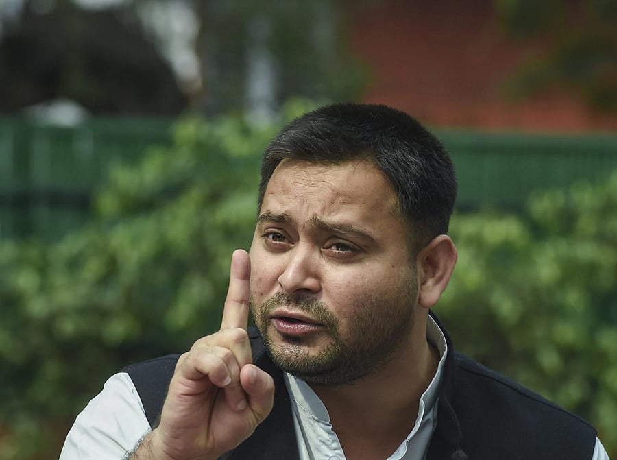 RJD leader Tejashwi Yadav said the 'mahagathbandhan' (grand alliance) was ready to take on the National Democratic Alliance (NDA) against its "divisive agenda and 15 years of misrule" in the assembly polls. Credit: PTI Photo