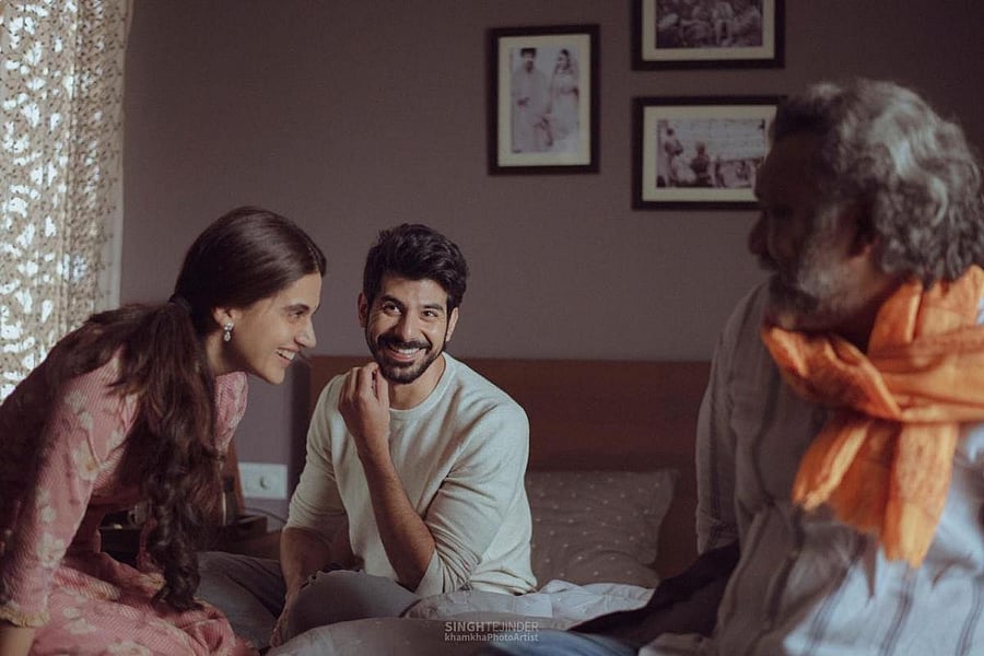 Pavail Gulati on the sets of Thappad. (Credit: Facebook/Pavail Gulati)