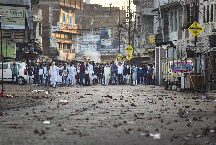 Protestors take part in a rally against the Citizenship (Amendment) Act, in Jabalpur. (PTI Photo)